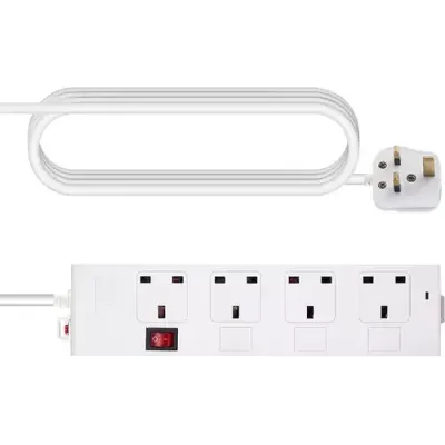 Vision TC-PSTRP4UK power extension 1.8 m 4 AC outlet(s) Indoor White
