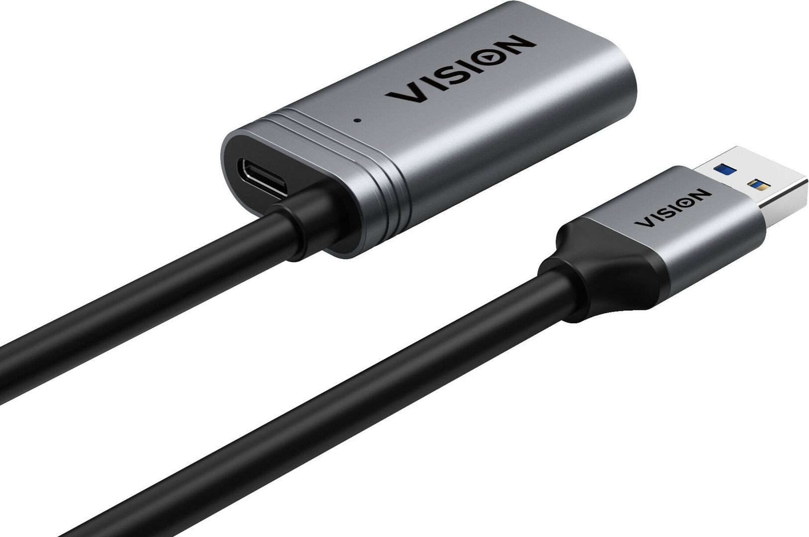 Vision TC 5MUSB3.0EXT+/BL USB cable USB 3.2 Gen 1 (3.1 Gen 1) 5 m USB A Black, Silver - Image 1