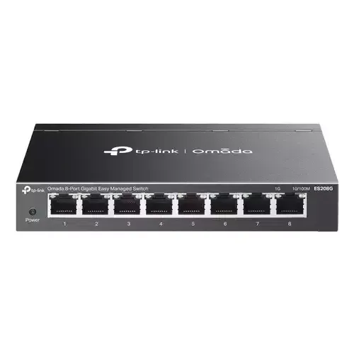 TP-Link Omada ES208G network switch Managed L2 Gigabit Ethernet (10/100/1000) Black - Image 1