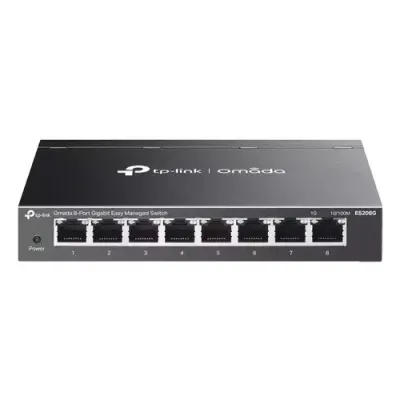 TP-Link Omada ES208G network switch Managed L2 Gigabit Ethernet (10/100/1000) Black - Thumbnail 2