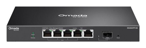 TP-Link ES206XPP-M2 network switch Managed L2 2.5G Ethernet (100/1000/2500) Power over Ethernet (PoE) Desktop/Wall-Mounting Black