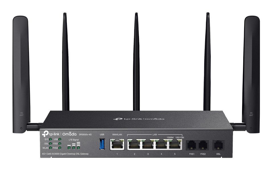 TP-Link Omada DR3650V-4G wireless router Gigabit Ethernet Dual-band (2.4 GHz / 5 GHz) Black - Image 1