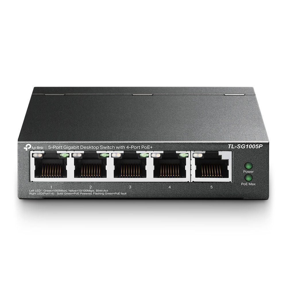 TP-Link TL-SG1005P network switch Unmanaged Gigabit Ethernet (10/100/1000) Power over Ethernet (PoE) Black - Image 1