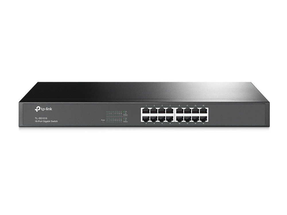 TP-Link TL-SG1016 network switch Unmanaged Gigabit Ethernet (10/100/1000) 1U Black - Image 1