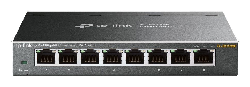 TP-Link TL-SG108E network switch Managed L2 Gigabit Ethernet (10/100/1000) Black - Image 1