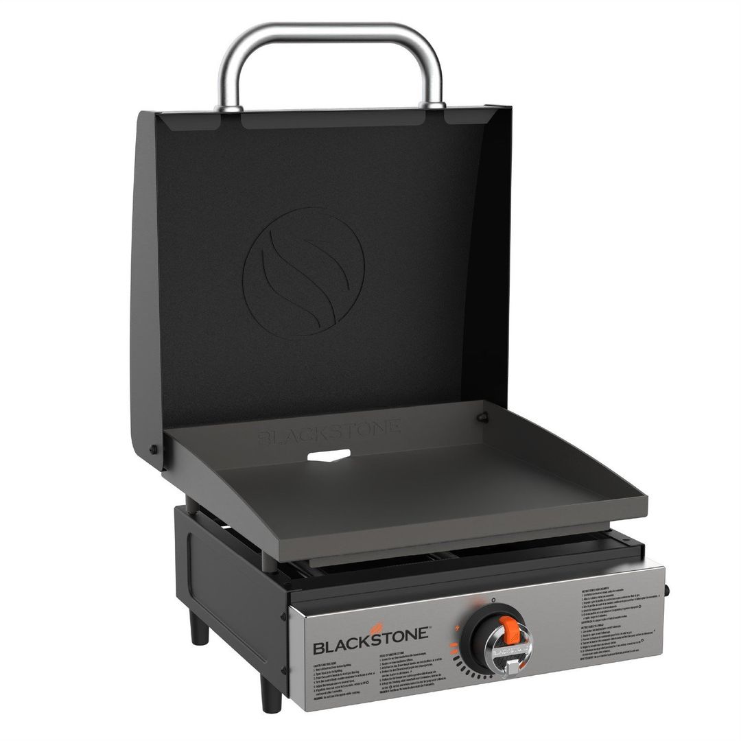 BLACKSTONE 2143EU 17" Tabletop Gas BBQ with Hood - Silver & Black - Image 1