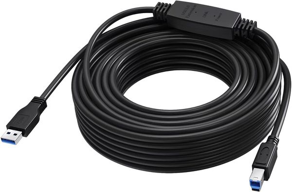 Vision TC 15MUSB3.0+/BL USB cable USB 3.2 Gen 1 (3.1 Gen 1) 15 m USB C USB B 5 Gbit/s Black