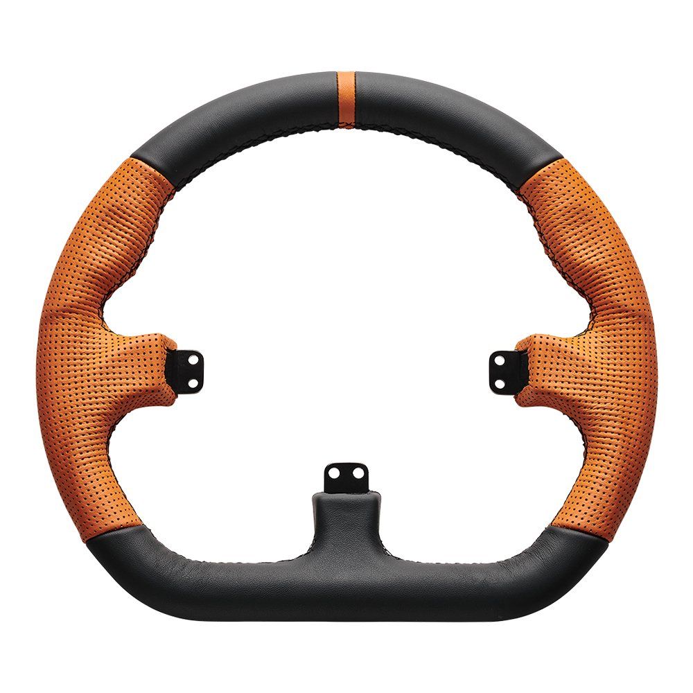 Asetek Closed D Orange Leather Rim Racing wheel - Image 1
