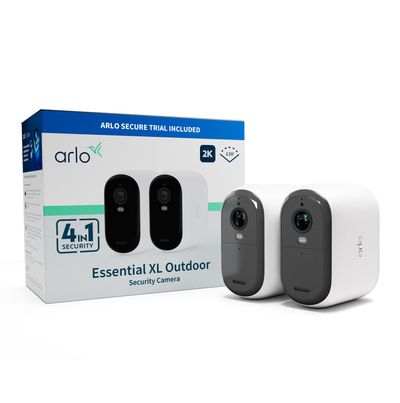ARLO Essential XL 2K Quad HD WiFi Security Camera - 2 Cameras, White, White