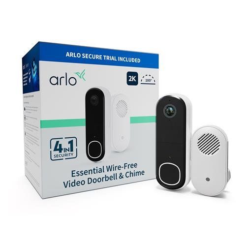 Arlo Essential 2K Video Doorbell & Chime White - Image 1