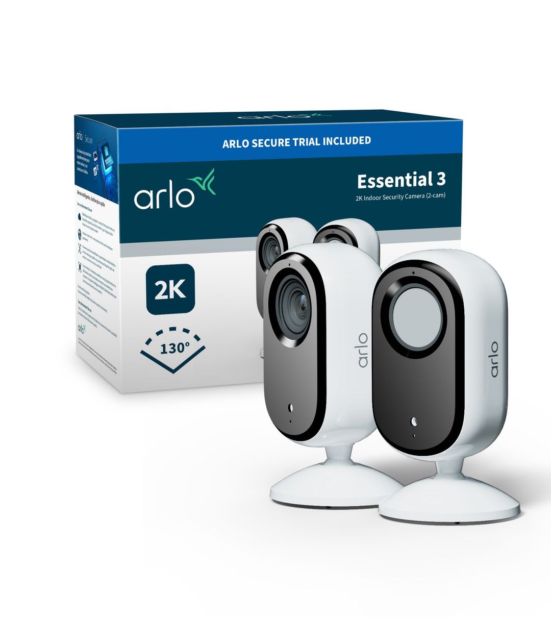Arlo Essential 3 2K Indoor Security Camera 2-cam - Image 1