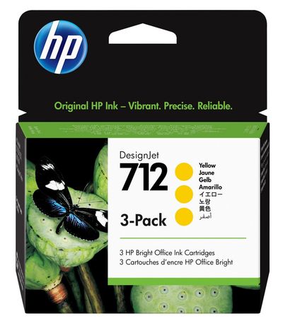 HP 3ED79A/712 Ink cartridge yellow multi pack 29ml Pack=3 for HP Desig