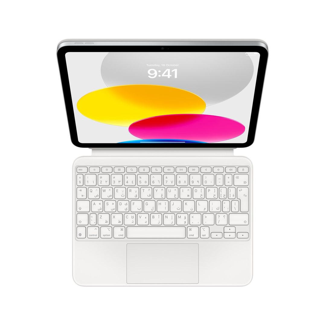 APPLE iPad (10th Gen) 10.9" Magic Keyboard Folio Case - White, Arabic, White - Image 1