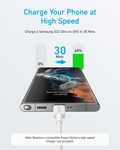 Anker A81F7G21 USB cable 3 m USB C White