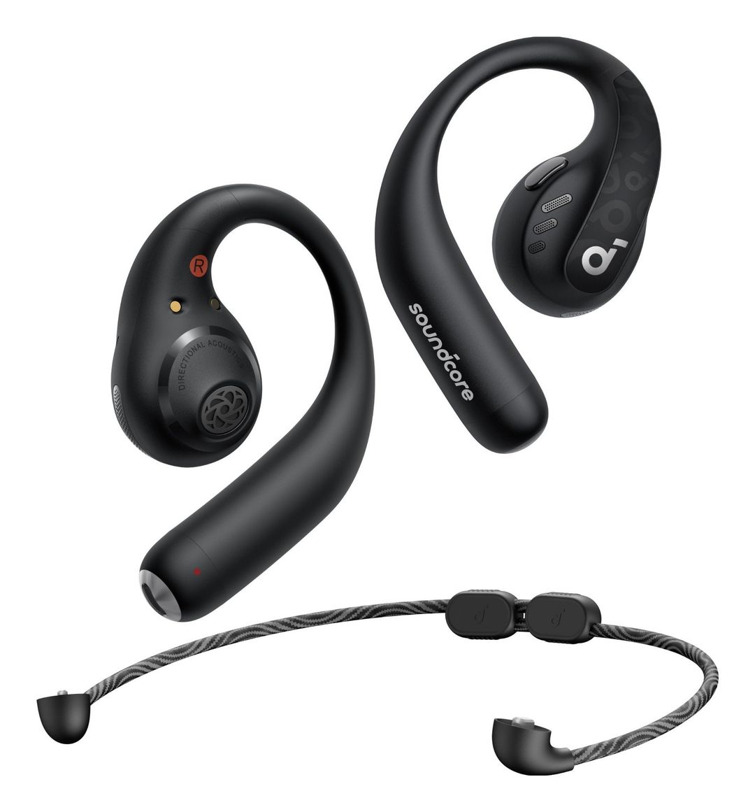 SOUNDCORE AeroFit Pro Wireless Bluetooth Sports Earbuds - Midnight Black, Black - Image 1