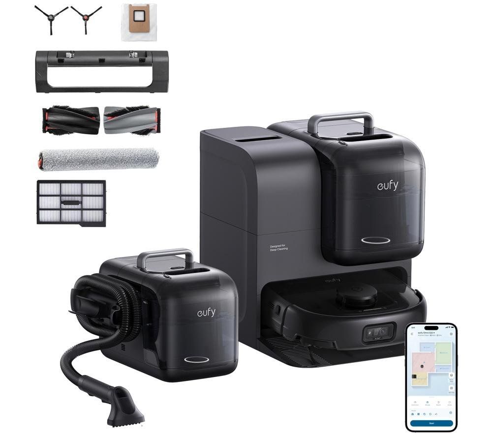 EUFY Omni E28 Robot Vacuum & Mop with All-in-One Station & Portable Deep Cleaner - Black, Black - Image 1