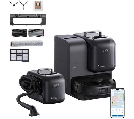 EUFY Omni E28 Robot Vacuum & Mop with All-in-One Station & Portable Deep Cleaner - Black, Black