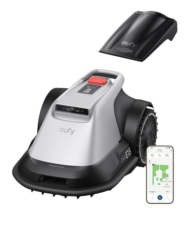 EUFY E15 Cordless Robot Lawn Mower - Grey, Silver/Grey - Image 1