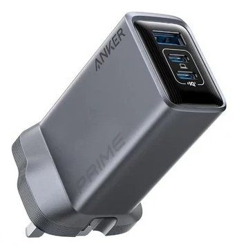 ANKER Prime A2688 3-Port USB Charger, Black,Silver/Grey