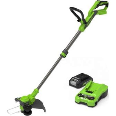 Greenworks ST24B 24v Cordless Brushless Grass Trimmer 300mm 1 x 2ah Li-ion Battery Charger