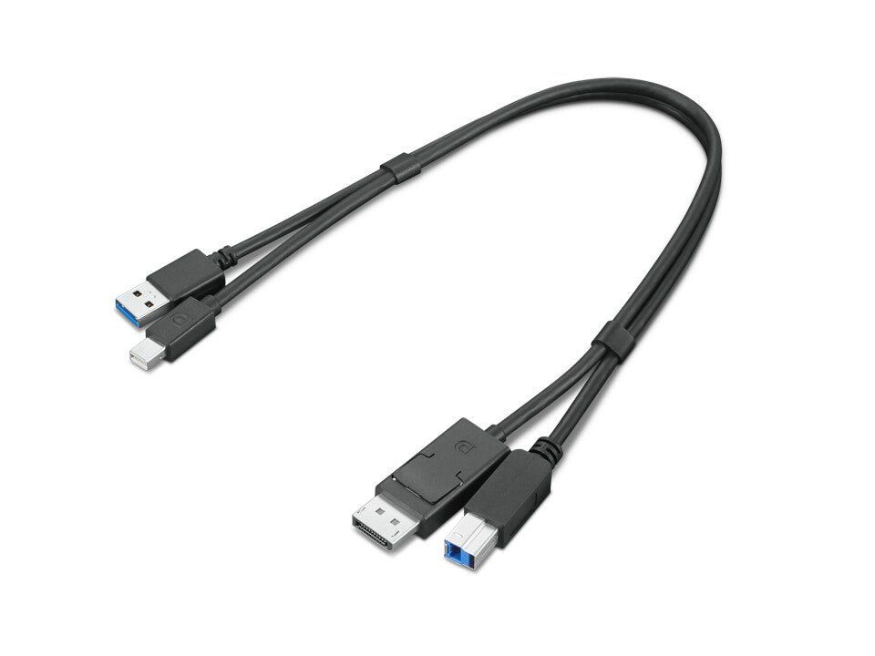 Lenovo 4X91D11453 USB cable USB 3.2 Gen 1 (3.1 Gen 1) 0.43 m USB A USB B Black - Image 1
