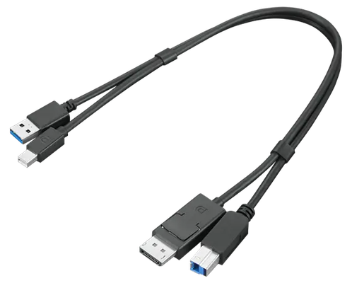 Lenovo 4X91D11453 USB cable USB 3.2 Gen 1 (3.1 Gen 1) 0.43 m USB A USB B Black - Thumbnail 2