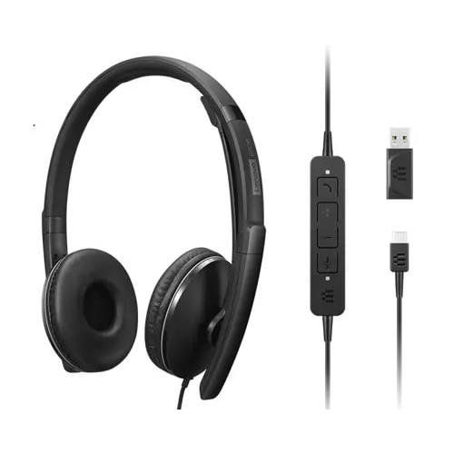 Lenovo 4XD1M39029 headphones/headset Wired Head-band USB Type-C Black - Image 1