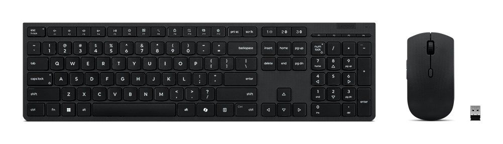 Lenovo 4X31R64328 keyboard Mouse included Office RF Wireless + Bluetooth German Black - Image 1