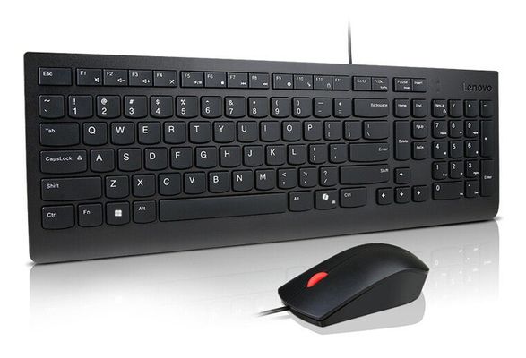 Lenovo Essential Wired Combo Black US Euro keyboard Mouse included Uni