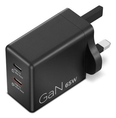 LENOVO Dual GaN 65 W USB Type-C Power Adapter - Black