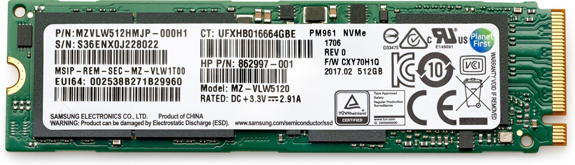 HP 512GB PCIe 4x4 NVMe TLC SSD - Image 1