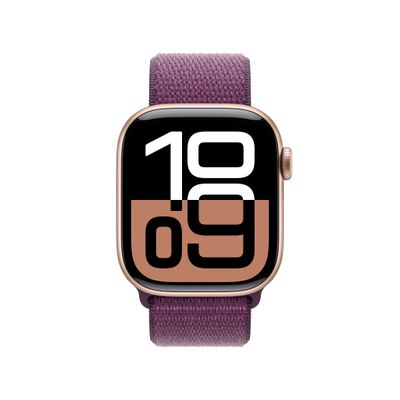 Apple Watch Series 10 GPS 42mm Rose Gold Aluminium Case with Plum Spor