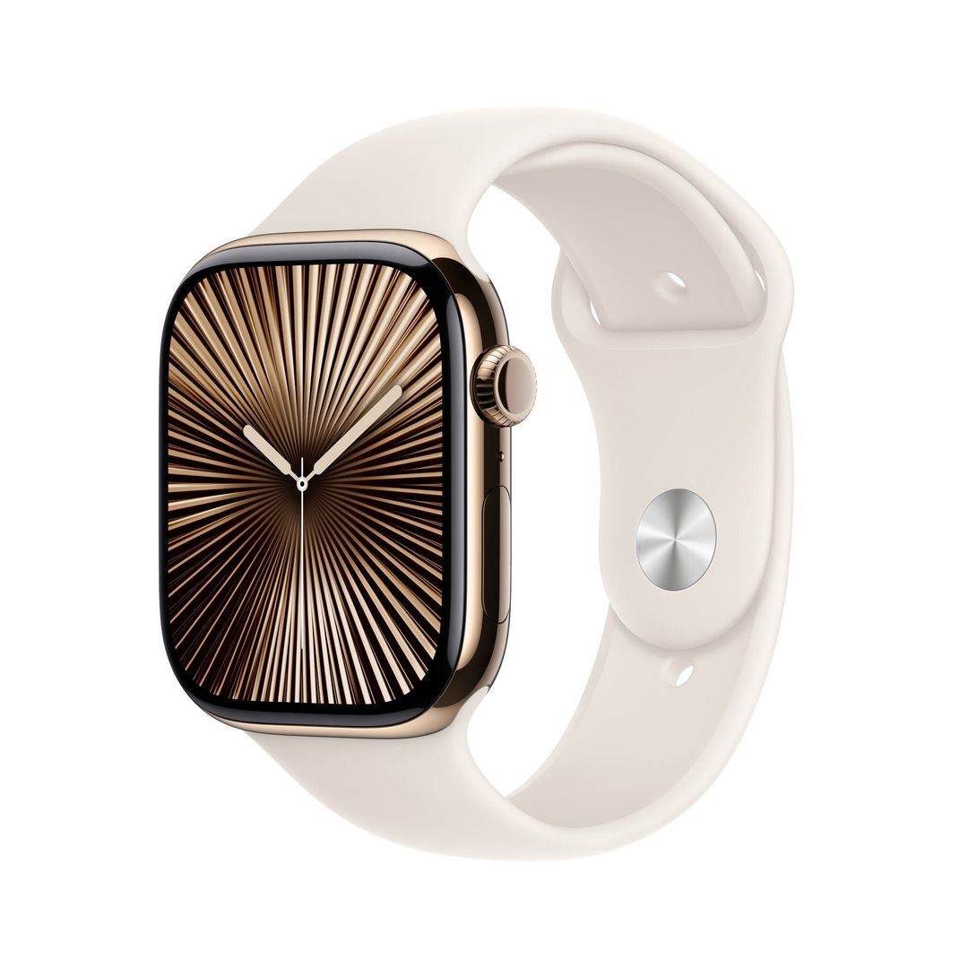 Apple Watch Series 10 GPS + Cellular 46mm Gold Titanium Case with Star - Image 1