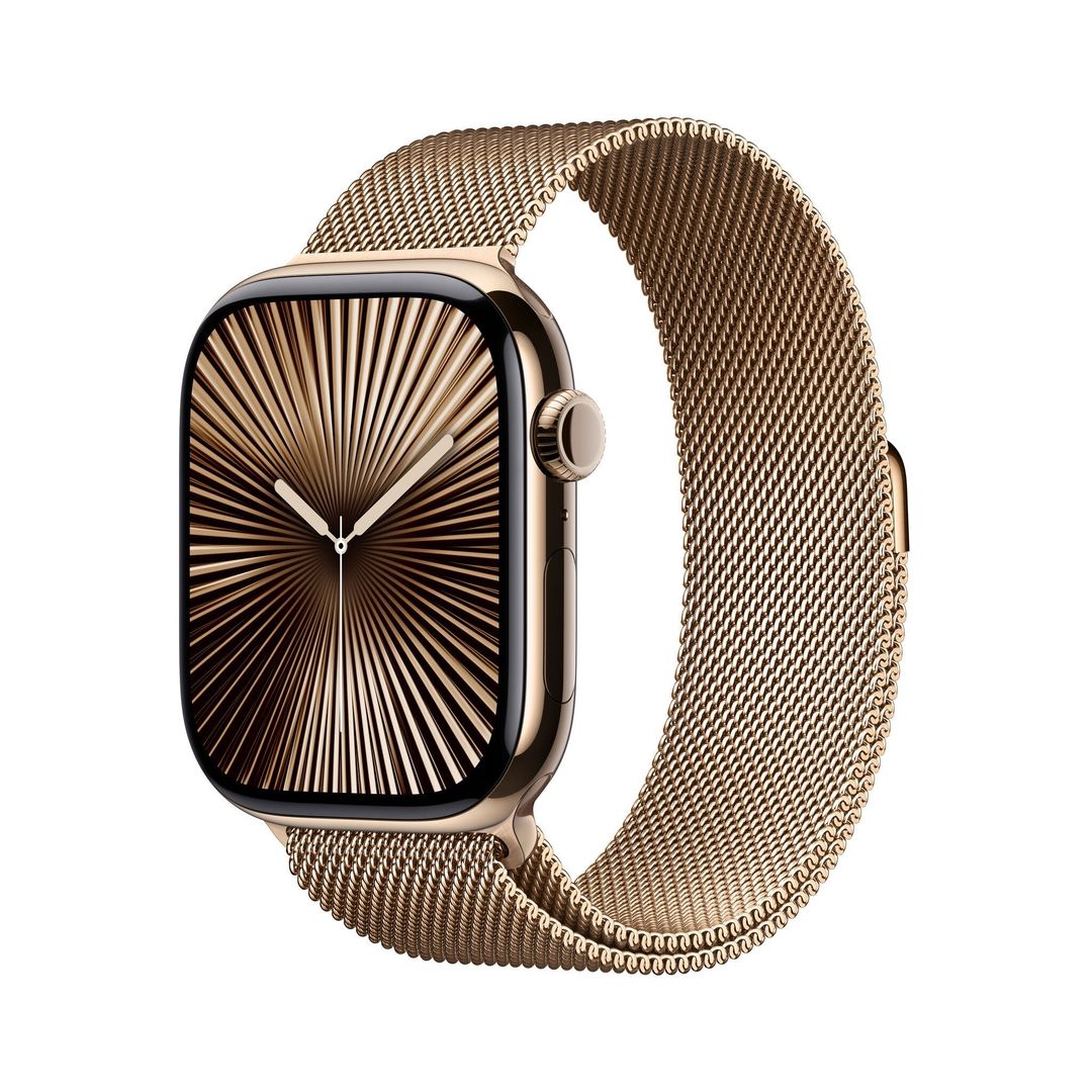 Apple Watch Series 10 GPS + Cellular 46mm Gold Titanium Case with Gold - Image 1