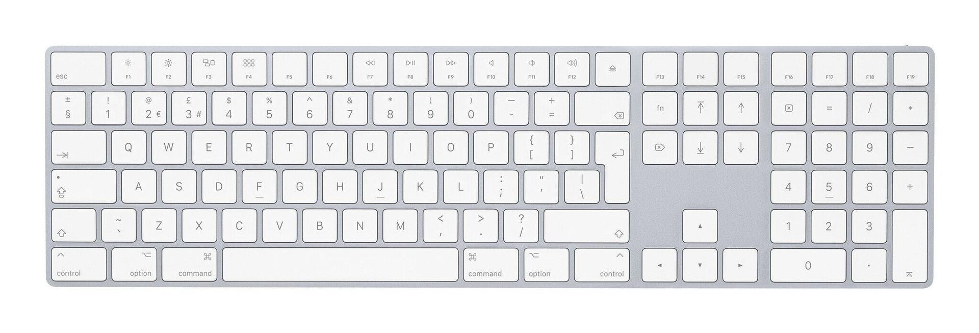 Apple Magic w/ Numeric Keypad keyboard Universal Bluetooth QWERTY UK E - Image 1