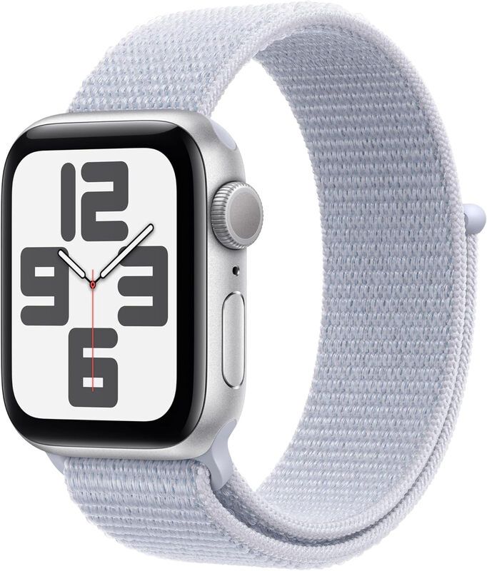 Apple Watch SE GPS 40mm Silver Aluminium Case with Denim Sport Band - - Image 1