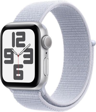Apple Watch SE GPS 40mm Silver Aluminium Case with Denim Sport Band -