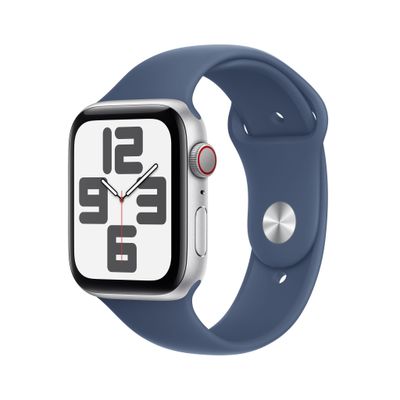 Apple Watch SE GPS + Cellular 44mm Silver Aluminium Case with Denim Sp