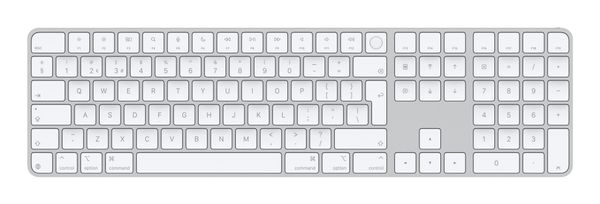 APPLE Magic Wireless Keyboard with Touch ID & Numeric Keypad - White, White