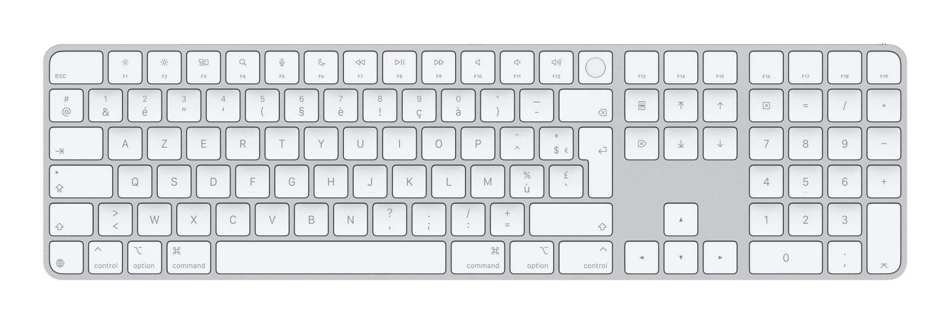 Apple Magic keyboard Universal USB + Bluetooth AZERTY French White - Image 1