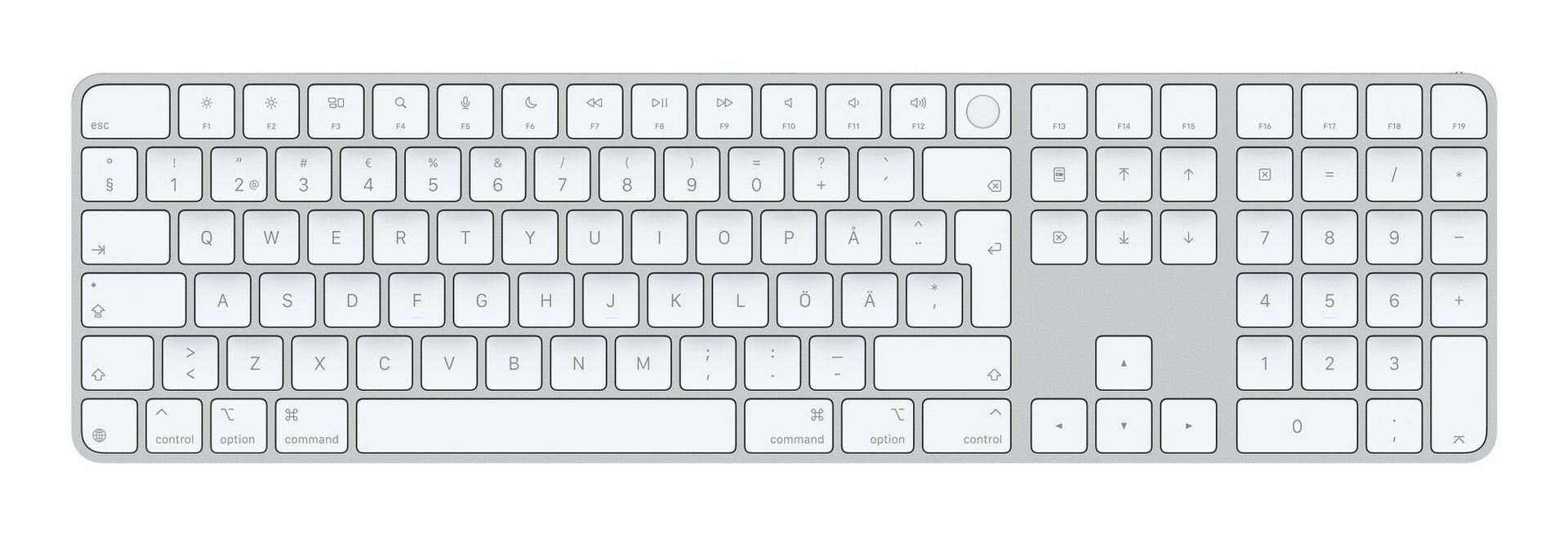 Apple Magic keyboard Universal USB + Bluetooth QWERTY Swedish White - Image 1