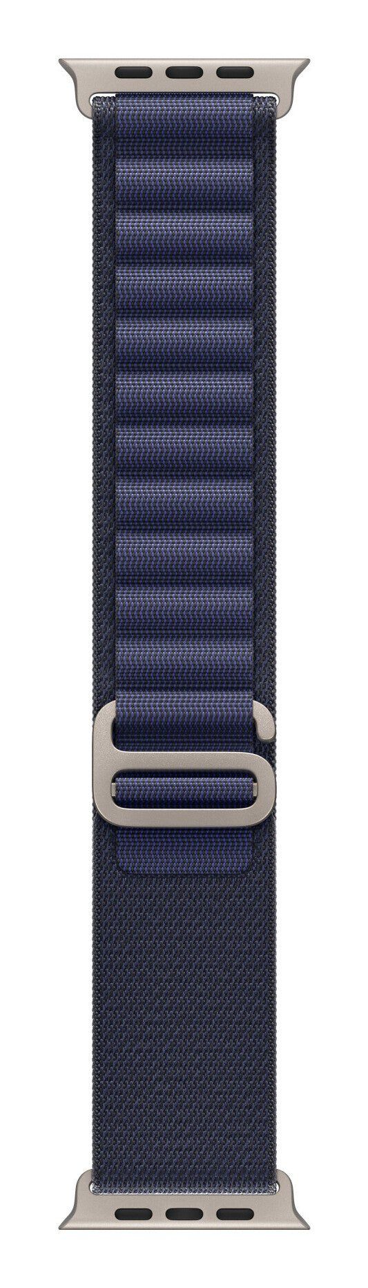 Apple 49mm Navy Alpine Loop - Medium - Natural Titanium Finish - Image 1