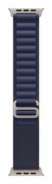 Apple 49mm Navy Alpine Loop - Medium - Natural Titanium Finish