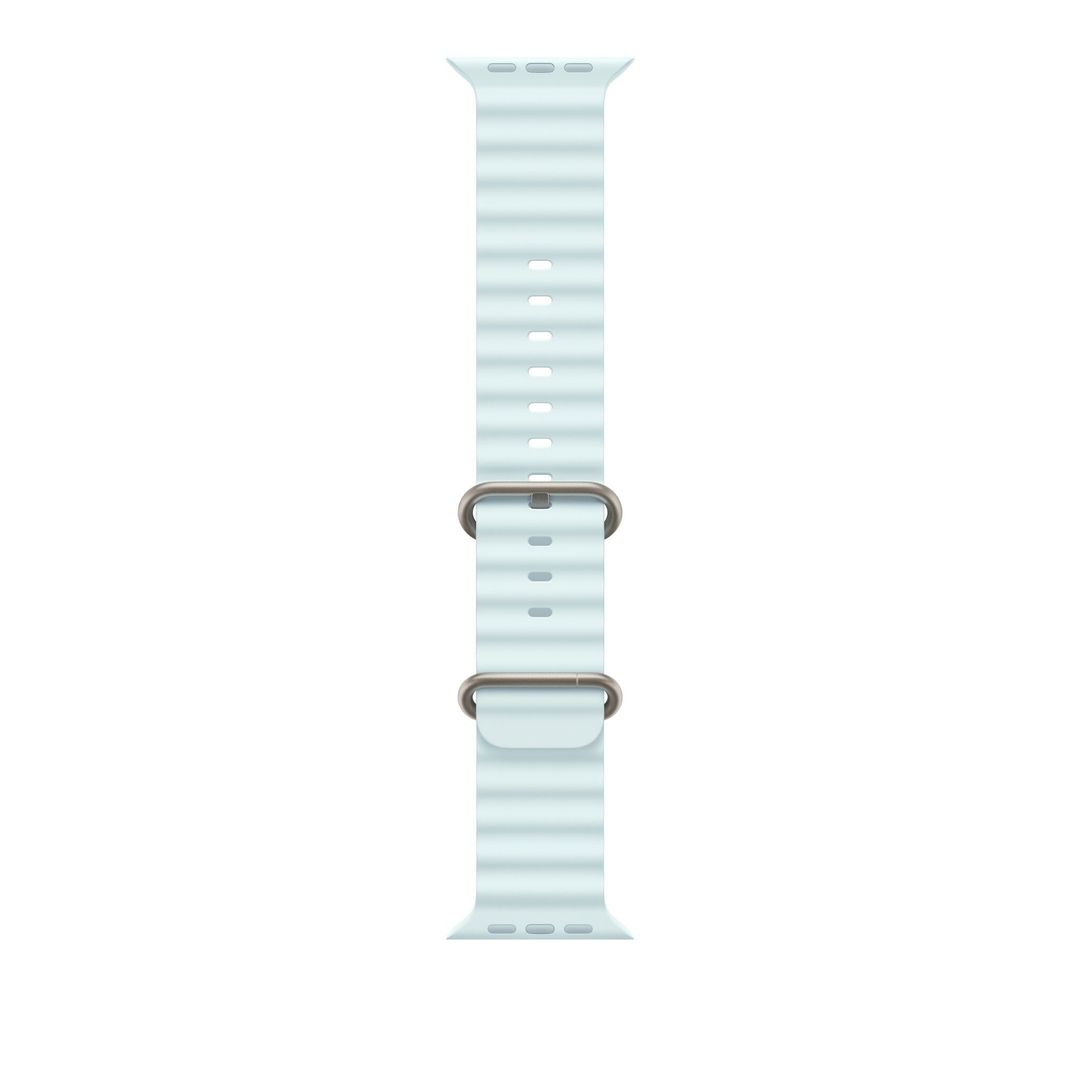 Apple 49mm Ice Blue Ocean Band - Natural Titanium Finish - Image 1