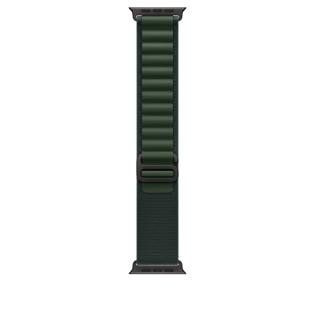 Apple 49mm Dark Green Alpine Loop - Medium - Black Titanium Finish - Image 1