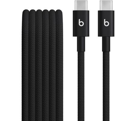 BEATS USB-C to USB-C Woven Cable - 1.5 m, Bolt Black, Black