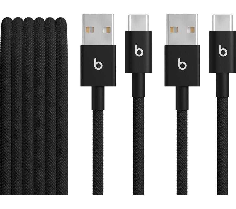 BEATS Woven USB-A to Type-C Cable - 1.5 m, Bolt Black, Pack of 2, Black - Image 1