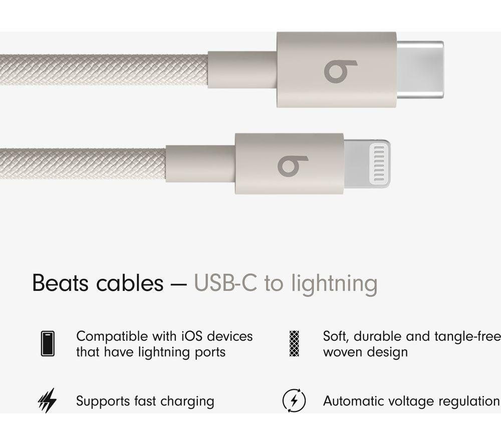 BEATS USB-C to Lightning Woven Cable - 1.5 m, Surge Stone, Cream - Image 1