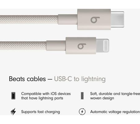 BEATS USB-C to Lightning Woven Cable - 1.5 m, Surge Stone, Cream