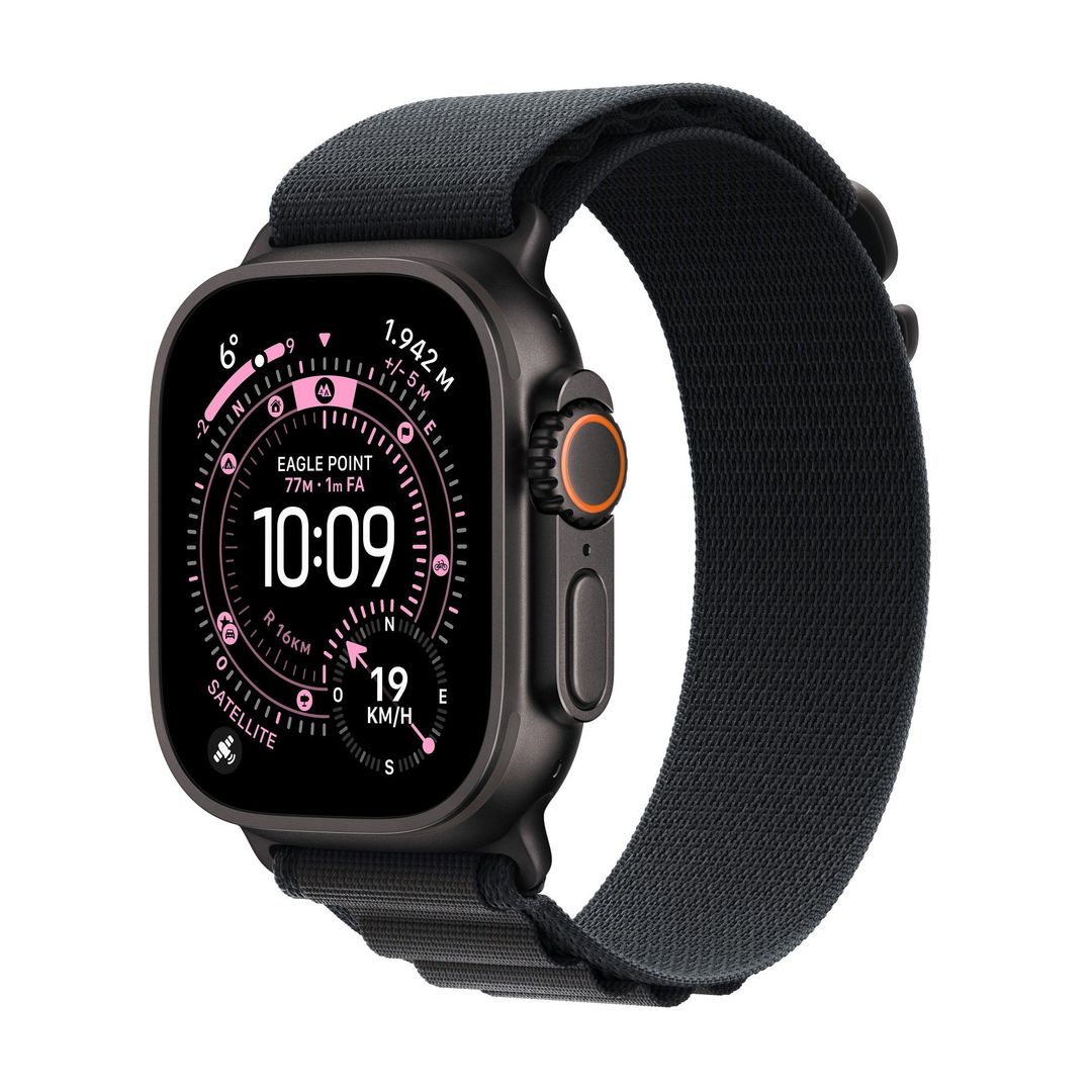 Apple Watch Ultra 3 GPS + Cellular 49mm Black Titanium Case with Black Alpine Loop - Small - Image 1